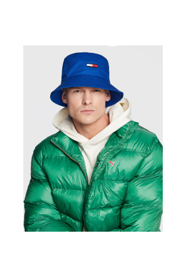 Tommy Jeans Текстилна шапка Flag Bucket AM0AM08495 Син - Mera.bg
