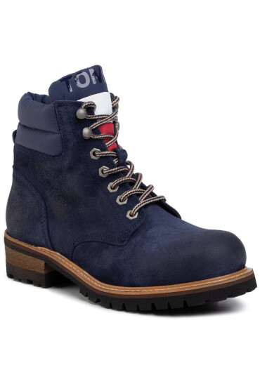 Tommy Jeans Туристически oбувки Suede Lace Up Boot EM0EM00354 Ink Blue CGI - Mera.bg