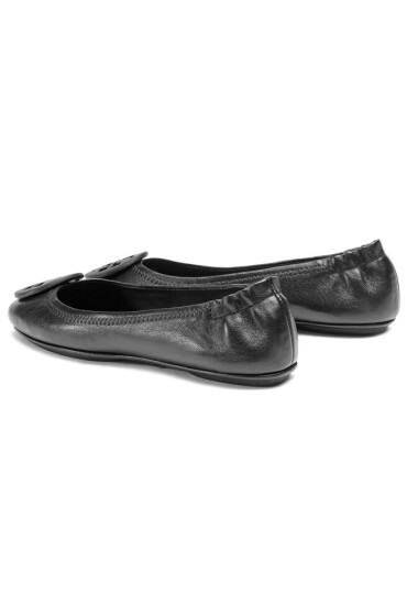 Tory Burch Балеринки Minnie Travel Ballet With Logo 49350 Черен - Mera.bg