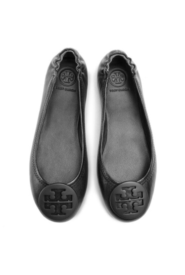 Tory Burch Балеринки Minnie Travel Ballet With Logo 49350 Черен - Mera.bg