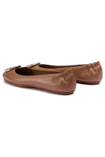Tory Burch Балеринки Minnie Travel Ballet With Metal Logo 50393 Кафяв - Mera.bg
