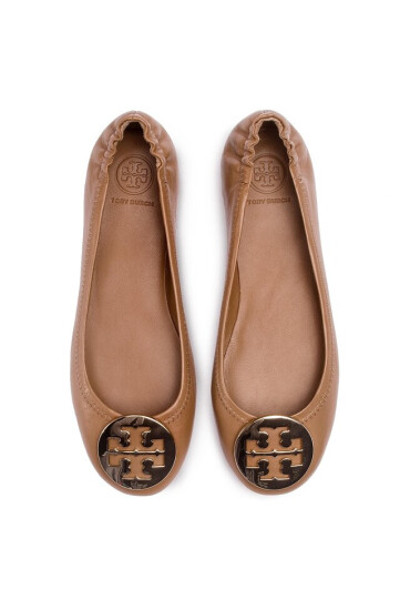 Tory Burch Балеринки Minnie Travel Ballet With Metal Logo 50393 Кафяв - Mera.bg