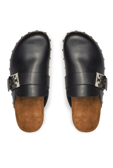 Tory Burch Чехли Mellow Stud Mule 154448 Perfect Black / Silver 006 - Mera.bg