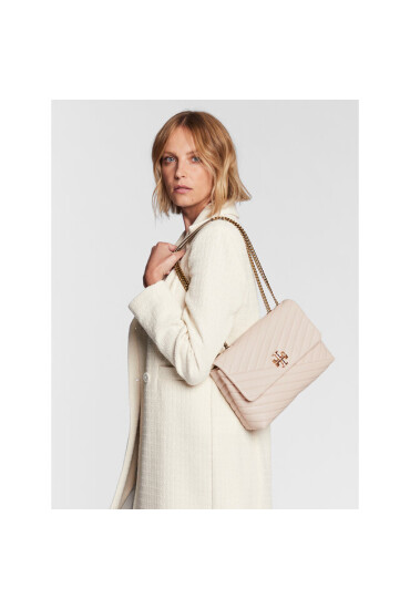Tory Burch Дамска чанта Kira Chevron Convertible Shoulder 90446 New Cream 122 - Mera.bg