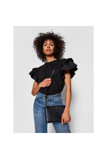 Tory Burch Дамска чанта Kira Pabbled Top-Zip Crossbody 61385 Black 001U - Mera.bg