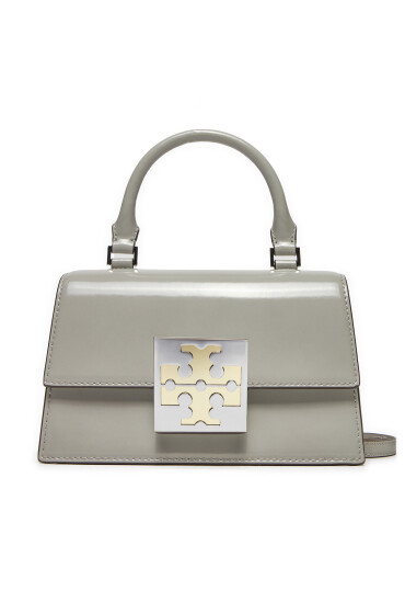 Tory Burch Дамска чанта Bon Bon Spazzolato Mini Top-Handle Bag 148865 Cloud Gray 020 - Mera.bg