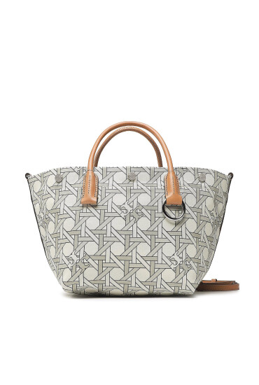 Tory Burch Дамска чанта Canvas Basketweave Small Tote 146547 New Ivory Basketweave 100 - Mera.bg