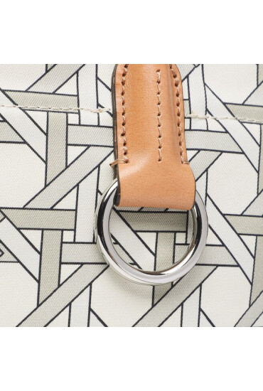 Tory Burch Дамска чанта Canvas Basketweave Small Tote 146547 New Ivory Basketweave 100 - Mera.bg