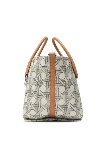 Tory Burch Дамска чанта Canvas Basketweave Small Tote 146547 New Ivory Basketweave 100 - Mera.bg