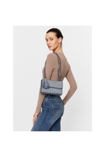 Tory Burch Дамска чанта Flaming Small Convertible Shoulder Bag 75576 Cloud Blue 023 - Mera.bg