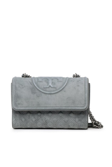 Tory Burch Дамска чанта Fleming Suede Convertible Shoulder Bag 139069 Fleming Blue Clay 400 - Mera.bg