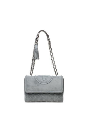 Tory Burch Дамска чанта Fleming Suede Convertible Shoulder Bag 139069 Fleming Blue Clay 400 - Mera.bg
