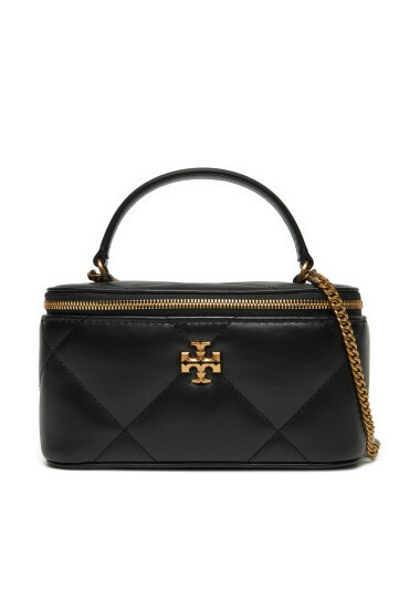 Tory Burch Дамска чанта Kira Charm Diamond Quilt Vanity Case 162148 Черен - Mera.bg