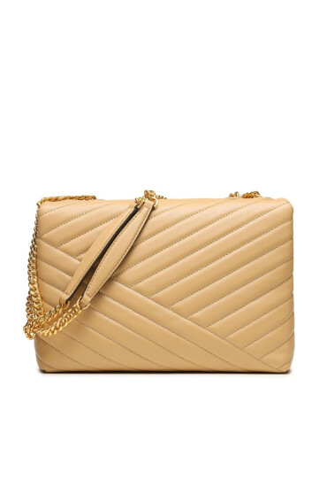 Tory Burch Дамска чанта Kira Chevron Convertible Shoulder Bag 90446 Desert Dune 251 - Mera.bg