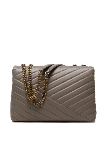 Tory Burch Дамска чанта Kira Chevron Convertible Shoulder Bag 90446 Сив - Mera.bg