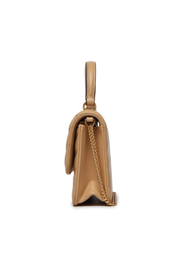 Tory Burch Дамска чанта Kira Chevron Mini Top Handle Chain Wallet 152356 Desert Dune 250 - Mera.bg