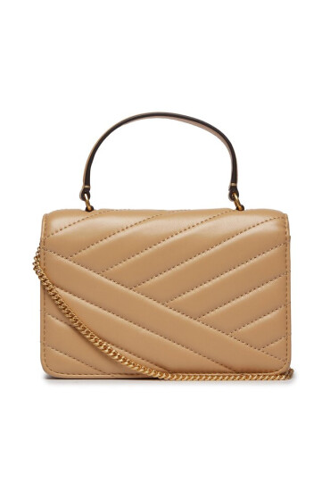Tory Burch Дамска чанта Kira Chevron Mini Top Handle Chain Wallet 152356 Desert Dune 250 - Mera.bg