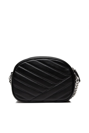 Tory Burch Дамска чанта Kira Chevron Small Camera Bag 90450 Black/Rolled Nickiel 002 - Mera.bg