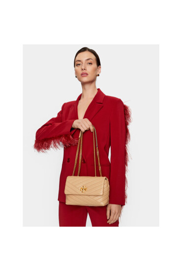 Tory Burch Дамска чанта Kira Chevron Small Convertible Shoulder Bag 90452 Desert Dune 251 - Mera.bg