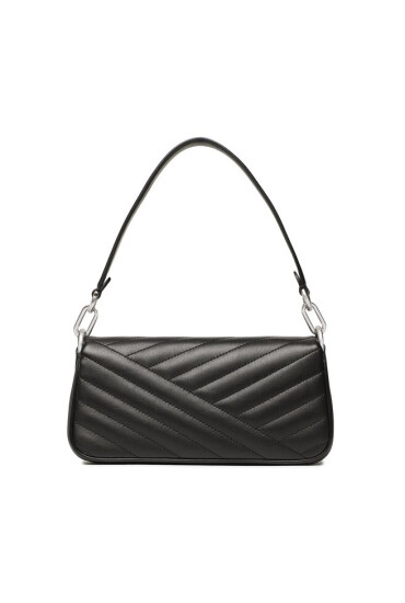 Tory Burch Дамска чанта Kira Chevron Small Flap Shoulder Bag 90456 Black/Rolled Nickel 002 - Mera.bg