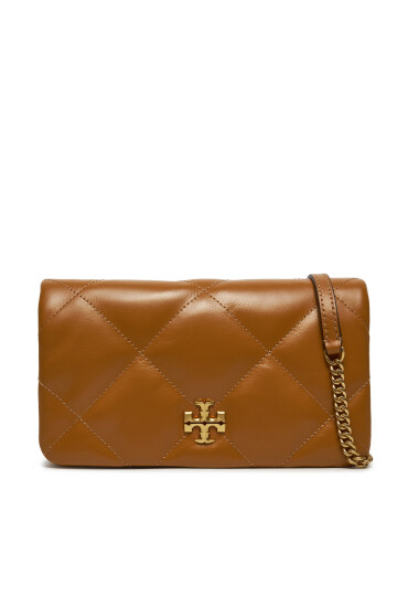 Tory Burch Дамска чанта Kira iamond Quilt Chain Wallet 158624 Кафяв - Mera.bg