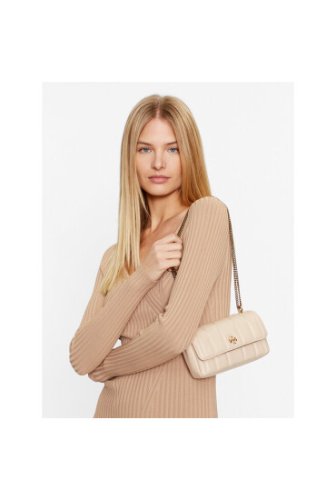 Tory Burch Дамска чанта Kira Mini Flap Bag 142567 Екрю - Mera.bg
