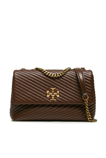 Tory Burch Дамска чанта Kira Moto Quilt Small Convertible 152345 Hickory Brown 200 - Mera.bg