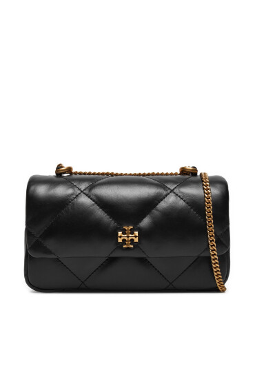 Tory Burch Дамска чанта Mini Kira Diamond Quilt Flap Bag 154710 Черен - Mera.bg
