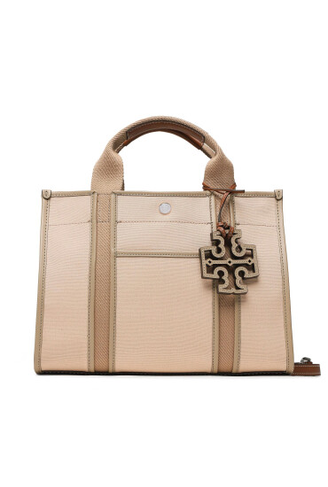 Tory Burch Дамска чанта Twill Small Tory Tote 142577 Coy Pink 654 - Mera.bg