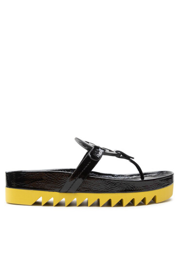 Tory Burch Джапанки Miller Cloud Lug 136401 Perfect Black/Citrus 001 - Mera.bg
