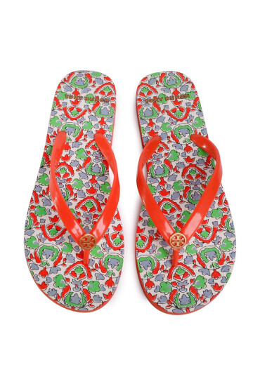Tory Burch Джапанки Thin Flip Flop 56488 Poppy Red/Legacy Paisley 605 - Mera.bg