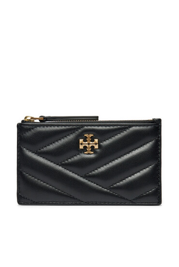 Tory Burch Калъф за кредитни карти Kira Chevron Zip Card 156556 Черен - Mera.bg