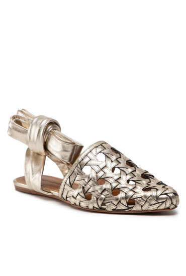 Tory Burch Сандали Basketweave Wrap Flap 88959 Spark Gold/Spark Gold 702 - Mera.bg