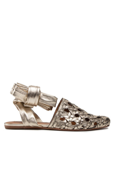 Tory Burch Сандали Basketweave Wrap Flap 88959 Spark Gold/Spark Gold 702 - Mera.bg