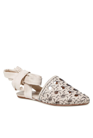 Tory Burch Сандали Basketweave Wrap Flat 85255 New Cream/New Cream 191 - Mera.bg