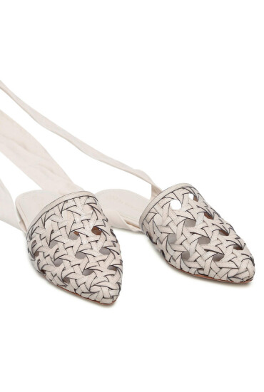 Tory Burch Сандали Basketweave Wrap Flat 85255 New Cream/New Cream 191 - Mera.bg