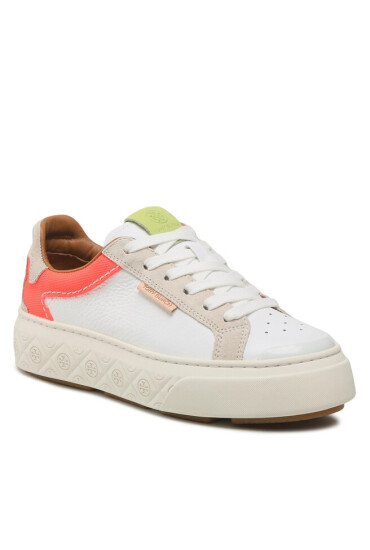 Tory Burch Сникърси Ladybug Sneaker Adria 141755 White/Fluorescent Pink/Frost 100 - Mera.bg