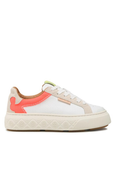 Tory Burch Сникърси Ladybug Sneaker Adria 141755 White/Fluorescent Pink/Frost 100 - Mera.bg