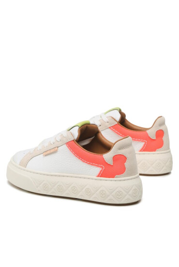 Tory Burch Сникърси Ladybug Sneaker Adria 141755 White/Fluorescent Pink/Frost 100 - Mera.bg