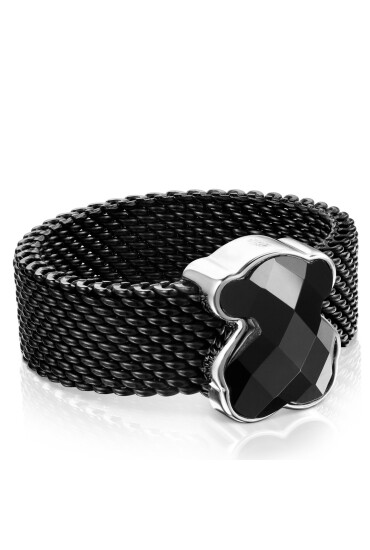 TOUS Пръстен Icon Mesh 1002790512 Черен - Mera.bg