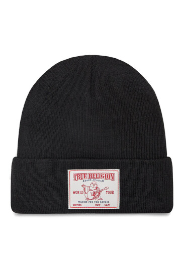 True Religion Шапка Concert Patch TRBEANIE15 Black 1001 - Mera.bg