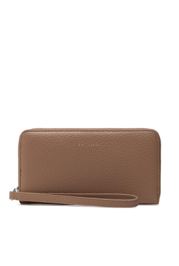 Trussardi Голям дамски портфейл Onyx Zip Around Lg+ 75W00370 Кафяв - Mera.bg