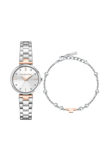 Trussardi Комплект часовник и гривна R2453164508 Сребрист - Mera.bg