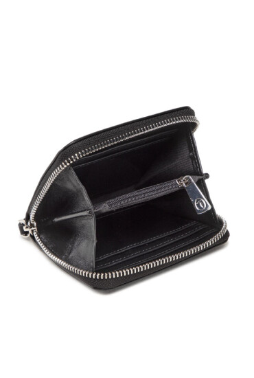 Trussardi Малък дамски портфейл Ivy Zip Around Sm 75W00384 Черен - Mera.bg