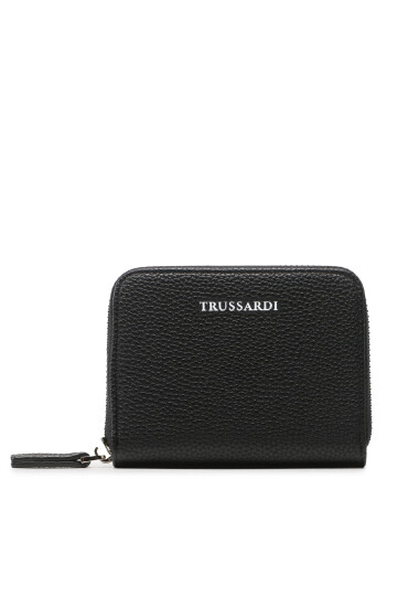 Trussardi Малък дамски портфейл Nadir Zip Around Sm 75W00410 Черен - Mera.bg