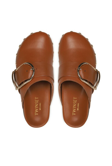 TWINSET Чехли Ciabatta 231TCP180 Cuoio 00057 - Mera.bg