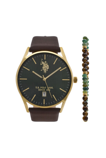 U.S. Polo Assn. Комплект часовник и гривна Colin USP6376TW Златист - Mera.bg