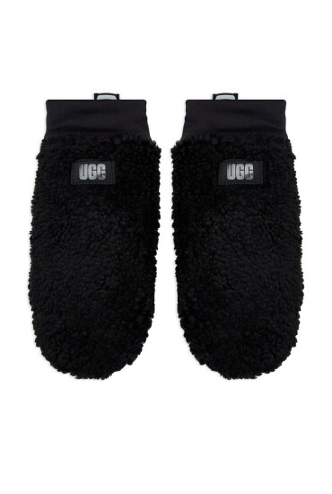 Ugg Дамски ръкавици W Sherpa Mitten W Logo Tape 21631 Black - Mera.bg