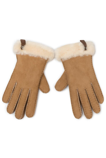 Ugg Ръкавици W Shorty Glove W Leather Trim 17367 Chestnut - Mera.bg