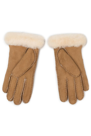 Ugg Ръкавици W Shorty Glove W Leather Trim 17367 Chestnut - Mera.bg